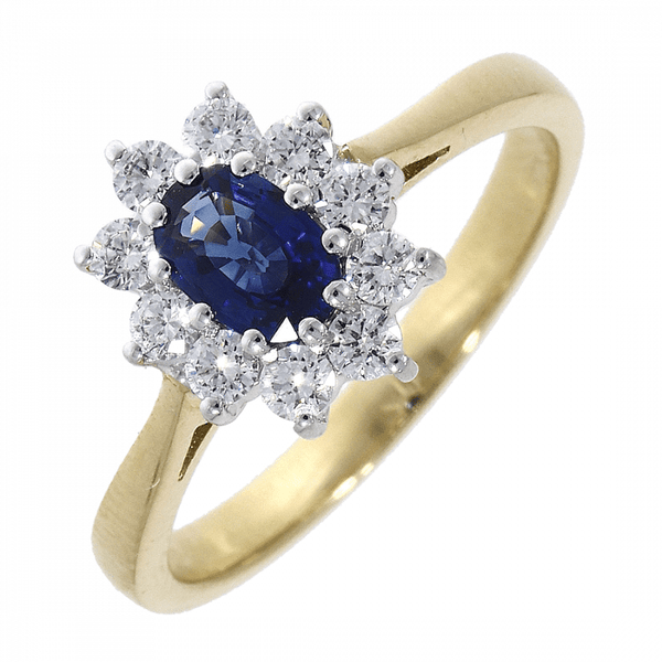 Francis & Gaye 18ct Gold 0.56ct Sapphire & Diamond Cluster Ring