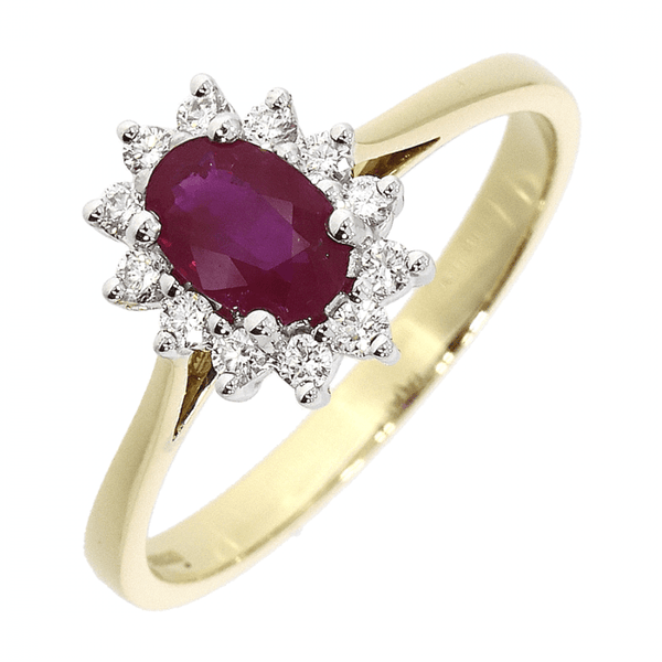 Francis & Gaye 18ct Gold 0.67ct Ruby & Diamond Cluster Ring