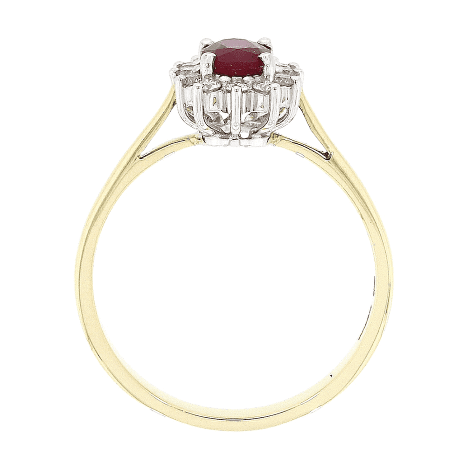 Francis & Gaye 18ct Gold 0.67ct Ruby & Diamond Cluster Ring