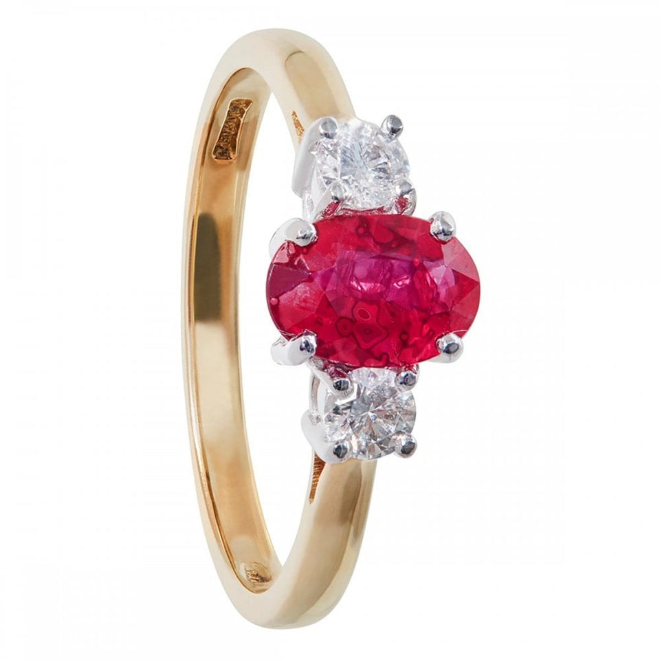 Francis & Gaye 18ct Gold 0.83ct Ruby & 0.21ct Diamond Ring