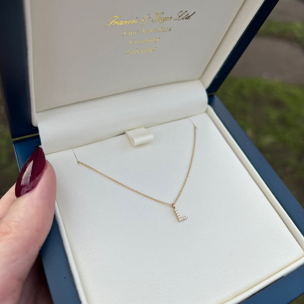 Francis & Gaye 18ct Gold Diamond Set Initial Necklace