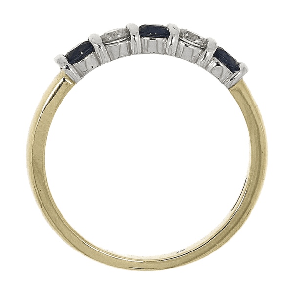 Francis & Gaye 18ct Gold Five Stone 0.45ct Sapphire & 0.23ct Diamond Ring