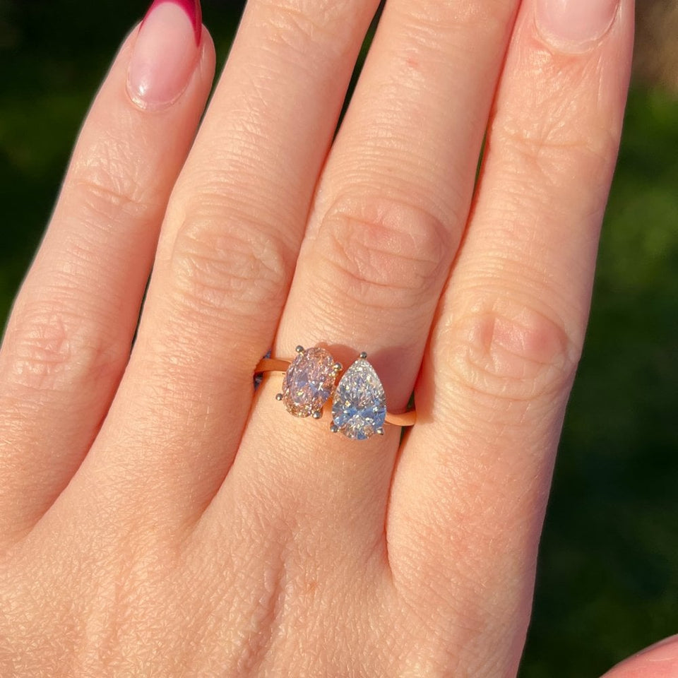 Francis & Gaye 18ct Rose Gold Laboratory Created Diamond Toi Et Moi Ring