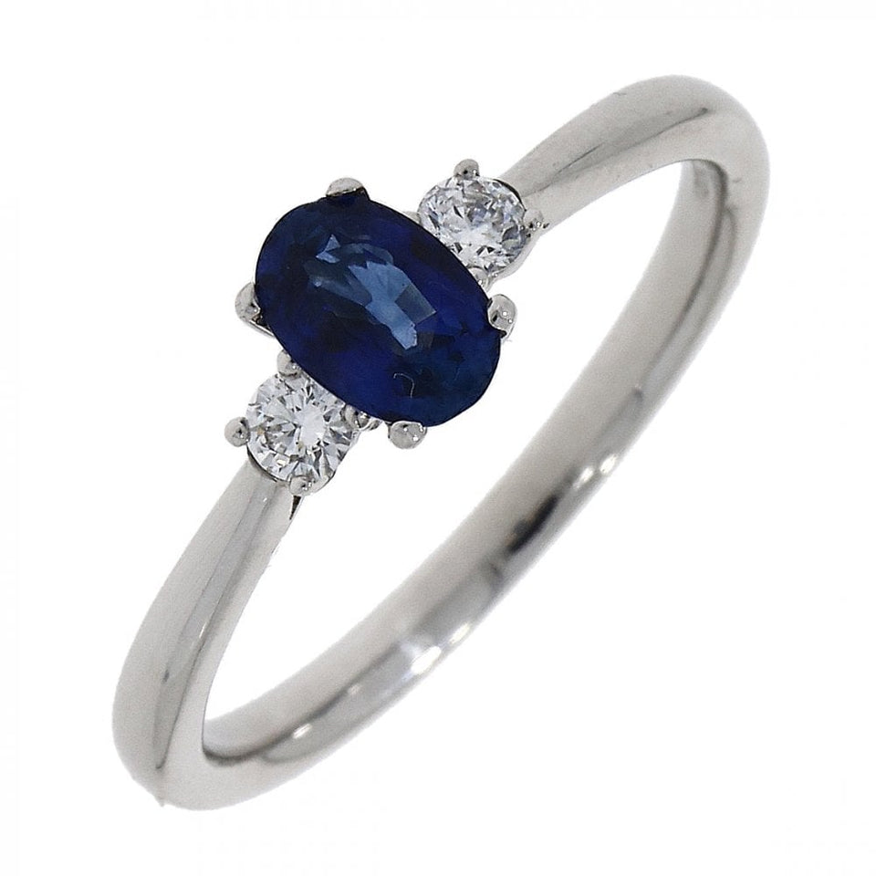 Francis & Gaye 18ct White Gold 0.5ct Sapphire & Brilliant Cut Trilogy Ring
