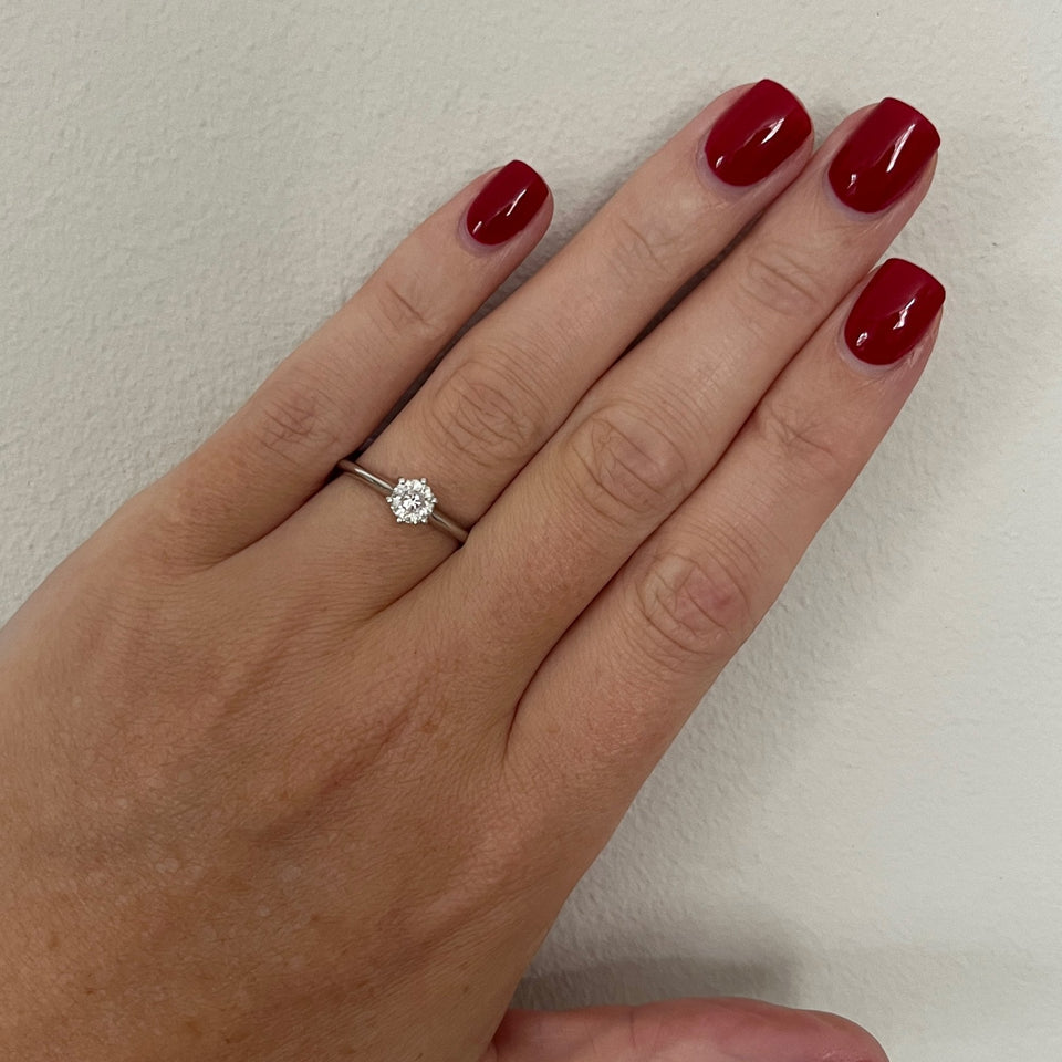 Francis & Gaye 18ct White Gold 6 Claw 0.55ct Diamond Solitaire Ring