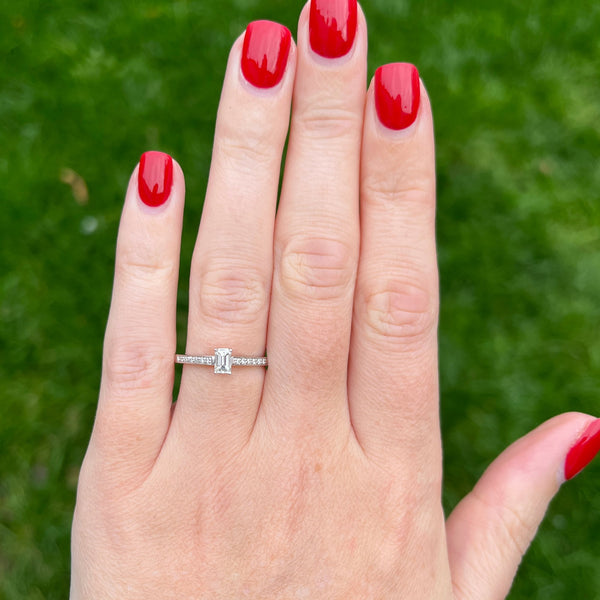 Francis & Gaye 18ct White Gold Baguette Diamond with Diamond Shoulders Ring