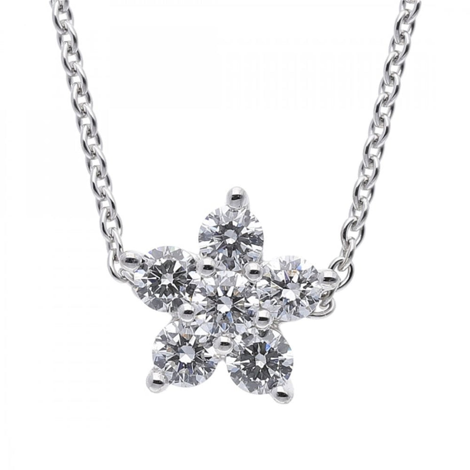Francis & Gaye 18ct White Gold Diamond Cluster Flower Necklace