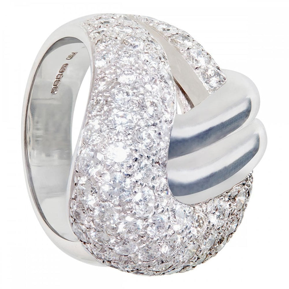 Francis & Gaye 18ct White Gold Diamond Set Knot Ring