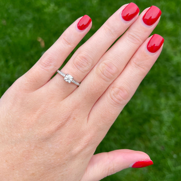 Francis & Gaye 18ct White Gold Diamond Set Shoulders Ring