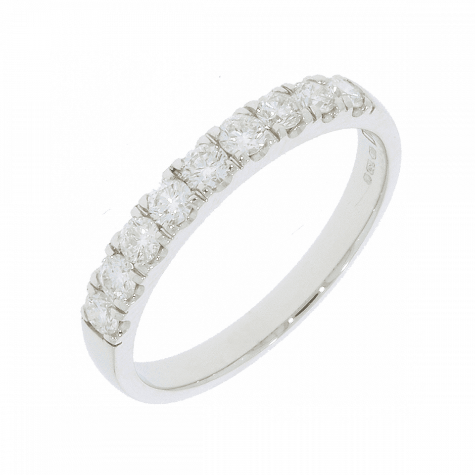 Francis & Gaye 18ct White Gold Half Eternity Ring - Size 'N'