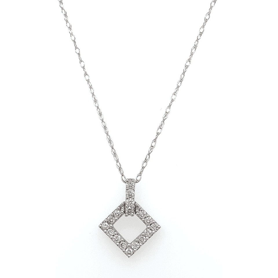 Francis & Gaye 18ct White Gold Open Diamond Pendant On Chain