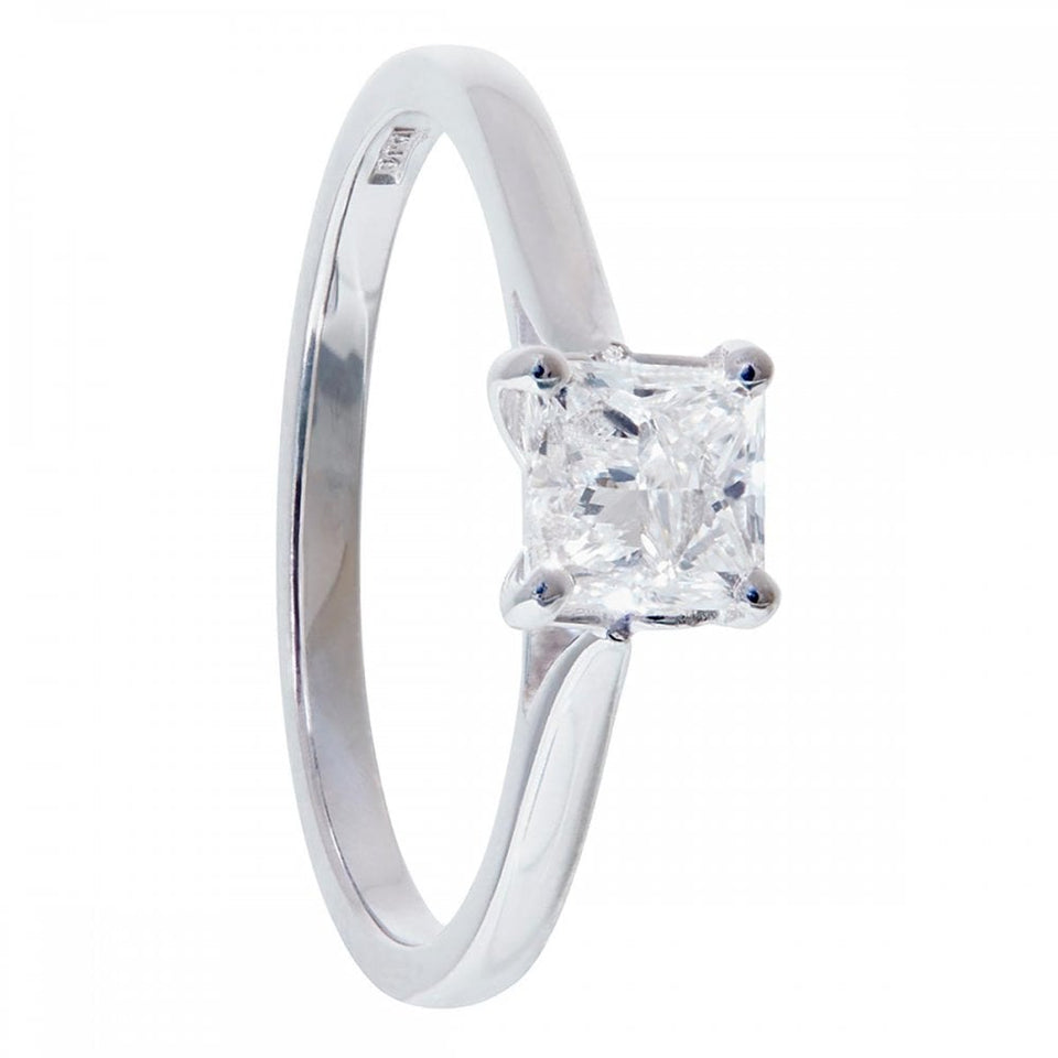 Francis & Gaye 18ct White Gold Princess Cut Solitaire Ring