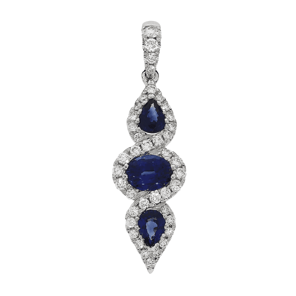 Francis & Gaye 18ct White Gold Sapphire & Diamond Pendant