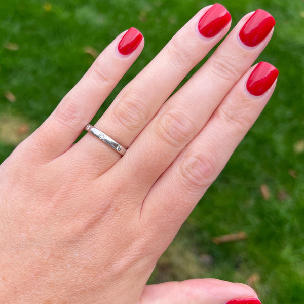 Francis & Gaye 18ct White Gold Spaced Diamond Set Band Ring