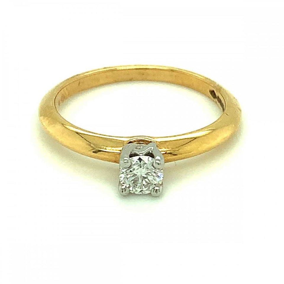 Francis & Gaye 18ct Yellow Gold 0.26ct Solitaire Ring - Uk Size ' M'