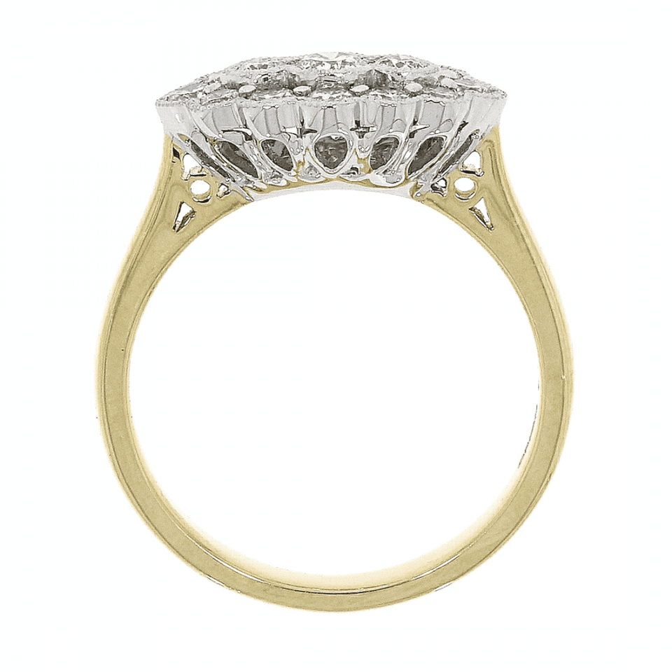 Francis & Gaye 18ct Yellow Gold 0.50ct Diamond Oval Cluster Ring