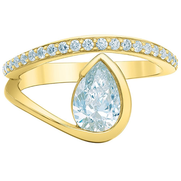 Francis & Gaye 18ct Yellow Gold 1ct Laboratory Created Pear Diamond Ring