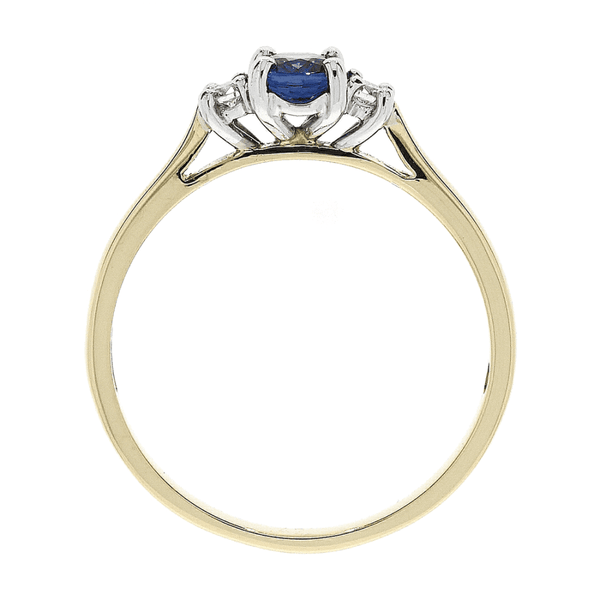 Francis & Gaye 18ct Yellow Gold Diamond & 0.43ct Sapphire Ring