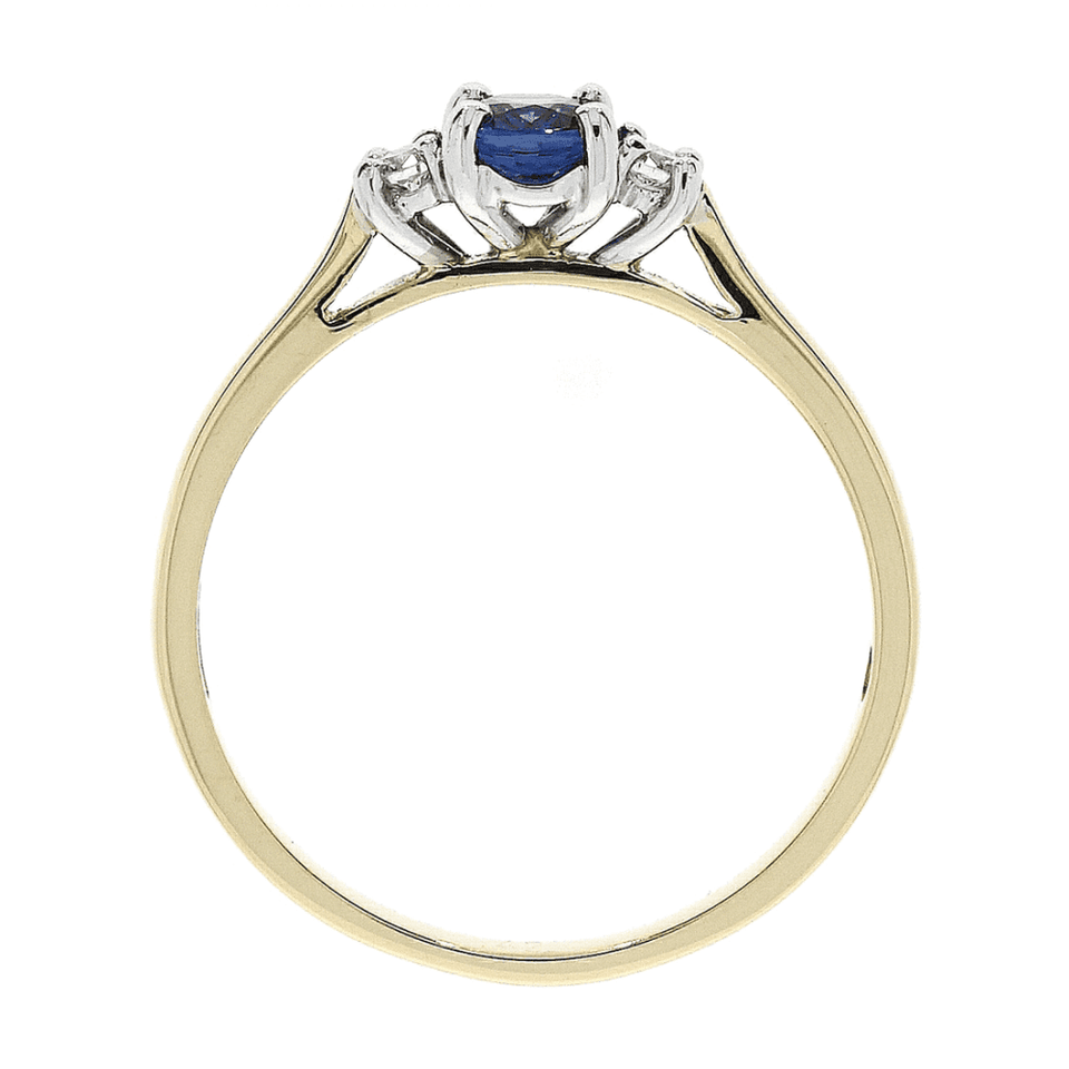 Francis & Gaye 18ct Yellow Gold Diamond & 0.43ct Sapphire Ring