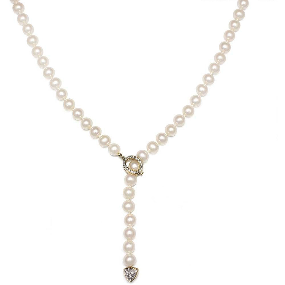Francis & Gaye 18ct Yellow Gold & Diamond Lariat Necklace