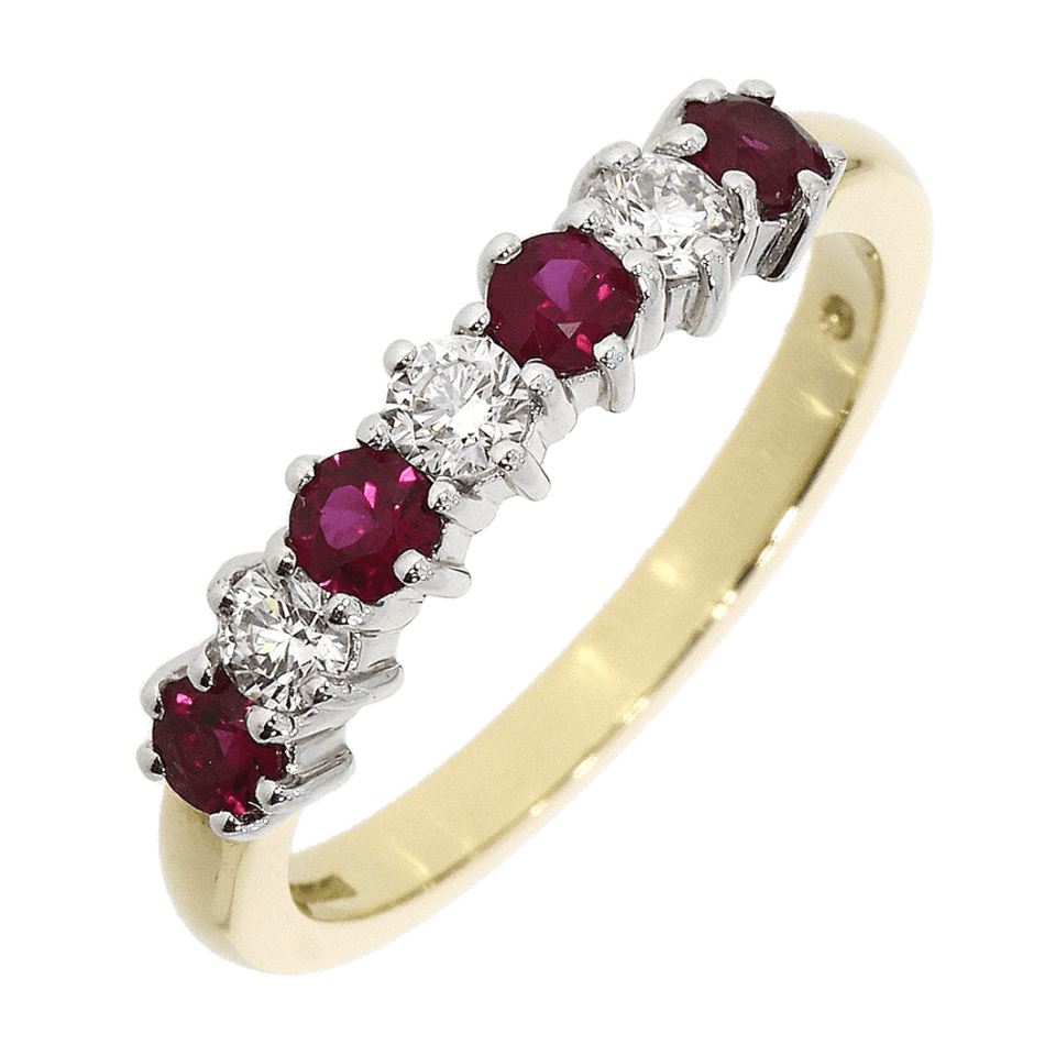 Francis & Gaye 18ct Yellow Gold Diamond & Ruby Ring