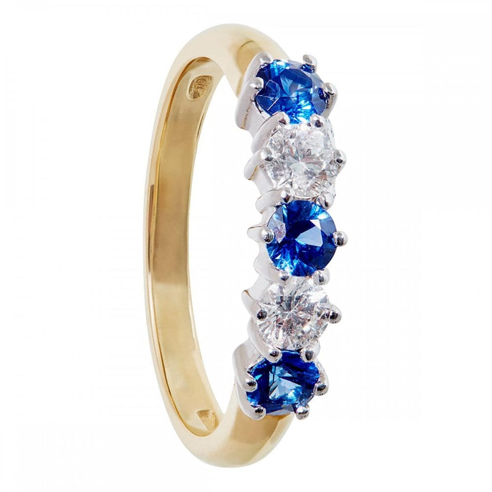 Francis & Gaye 18ct Yellow Gold Diamond & Sapphire Ring