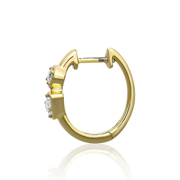 Francis & Gaye 18ct Yellow Gold Diamond Set Huggie Hoops