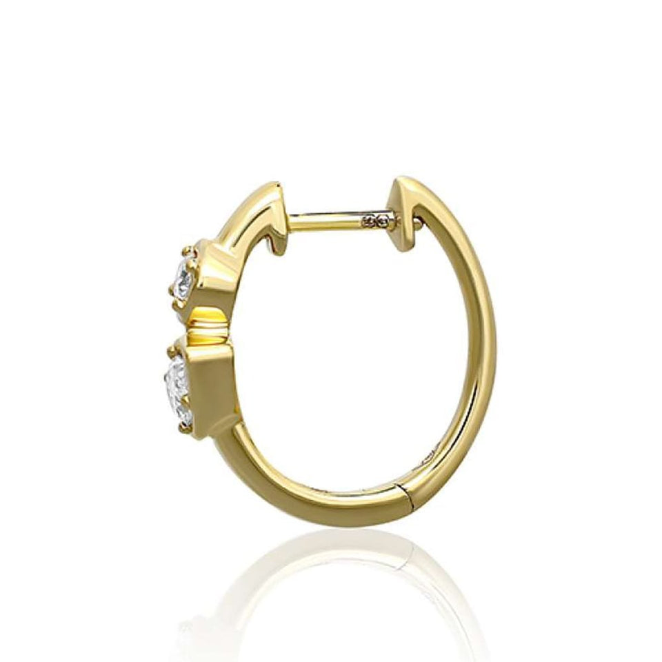 Francis & Gaye 18ct Yellow Gold Diamond Set Huggie Hoops