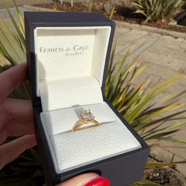 Francis & Gaye 18ct Yellow Gold Laboratory Created 1.53ct Rectangular Ring