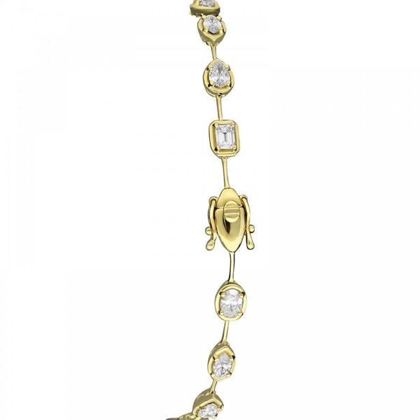 Francis & Gaye 18ct Yellow Gold Mixed Shapes Diamond Line Bracelet
