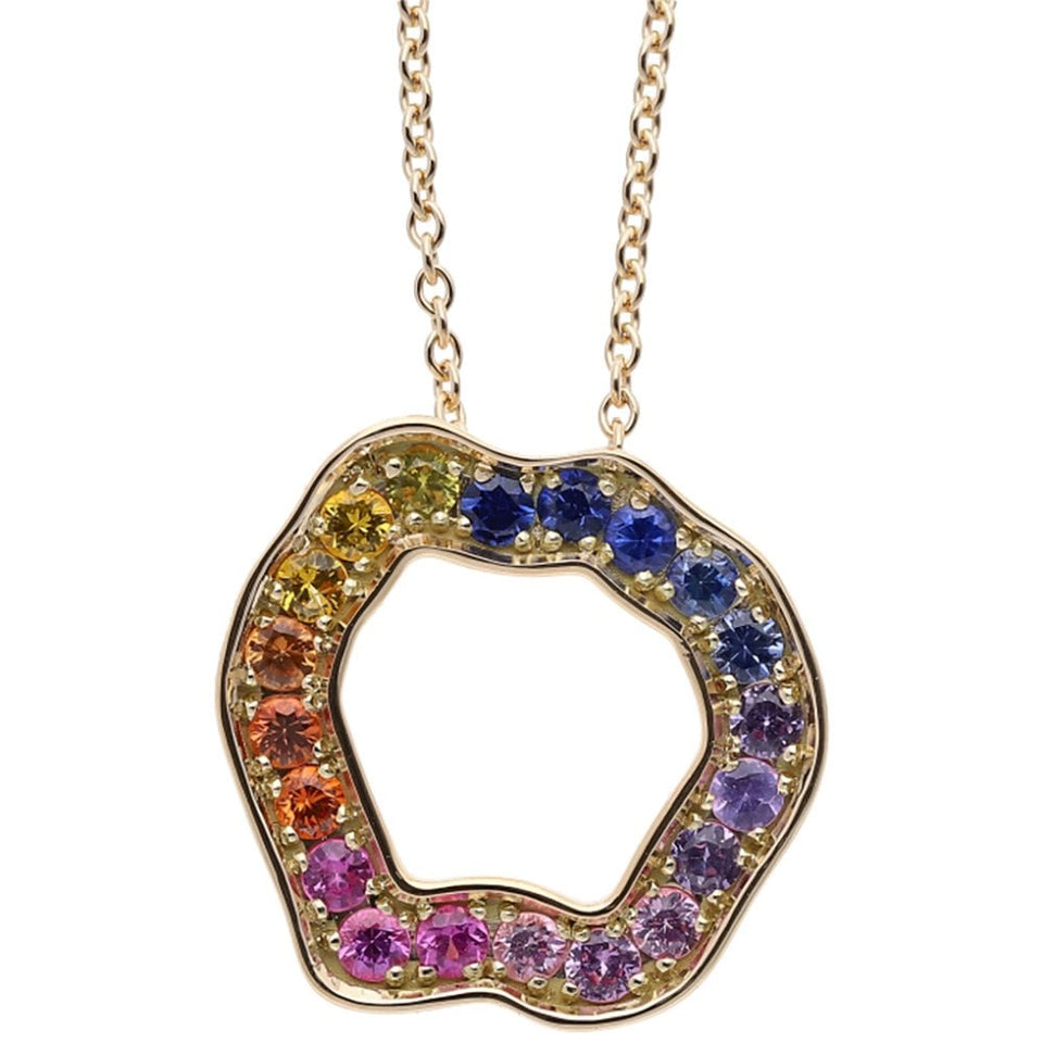 Francis & Gaye 18ct Yellow Gold Multicoloured Sapphire Necklace