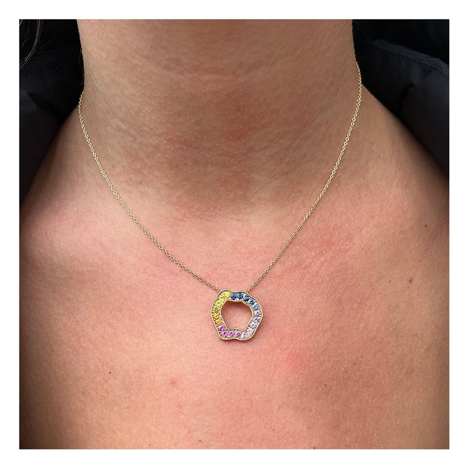 Francis & Gaye 18ct Yellow Gold Multicoloured Sapphire Necklace
