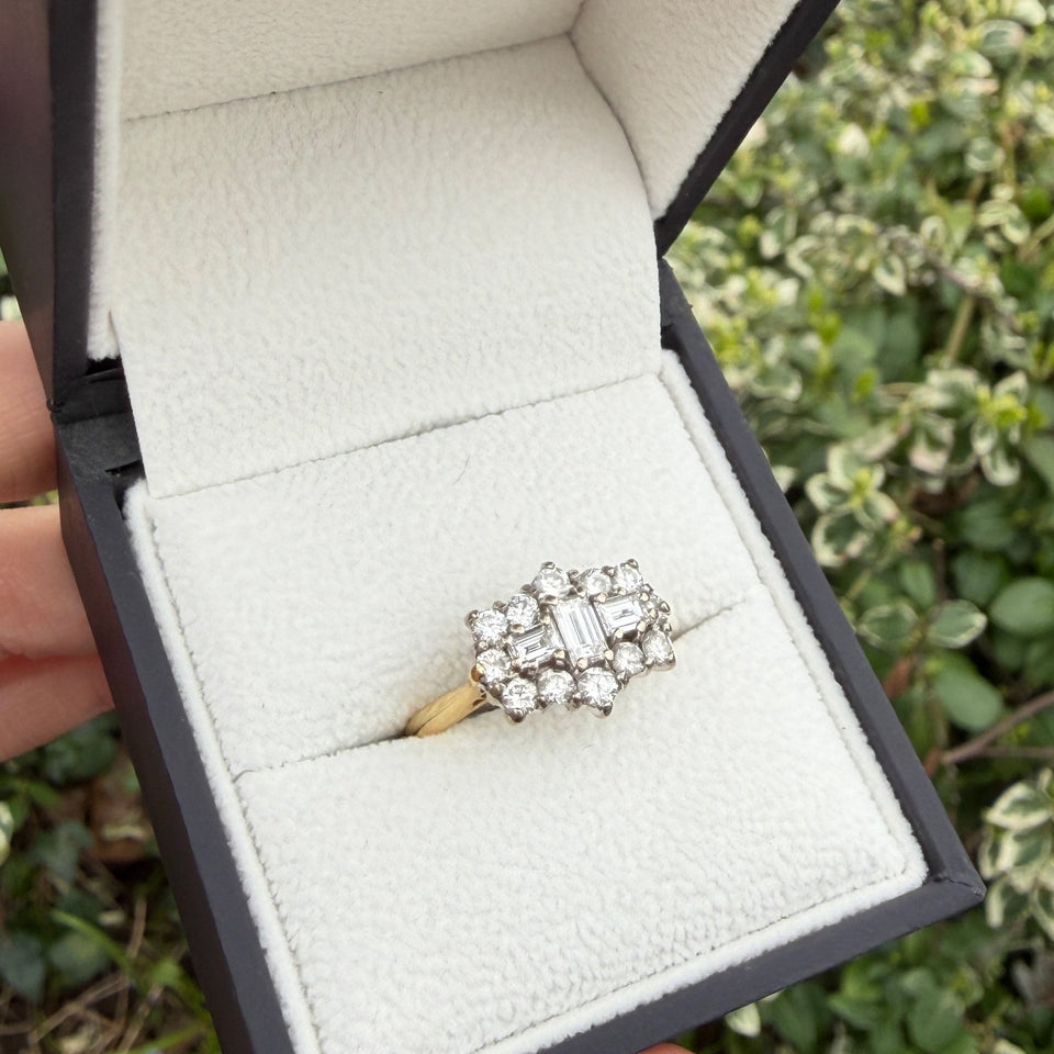 Francis & Gaye PRE-LOVED 18ct Yellow Gold Natural Diamond Cluster Ring