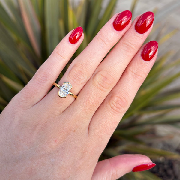 Francis & Gaye 18ct Yellow Gold Oval 1.50ct Laboratory Created Diamond Solitaire Ring