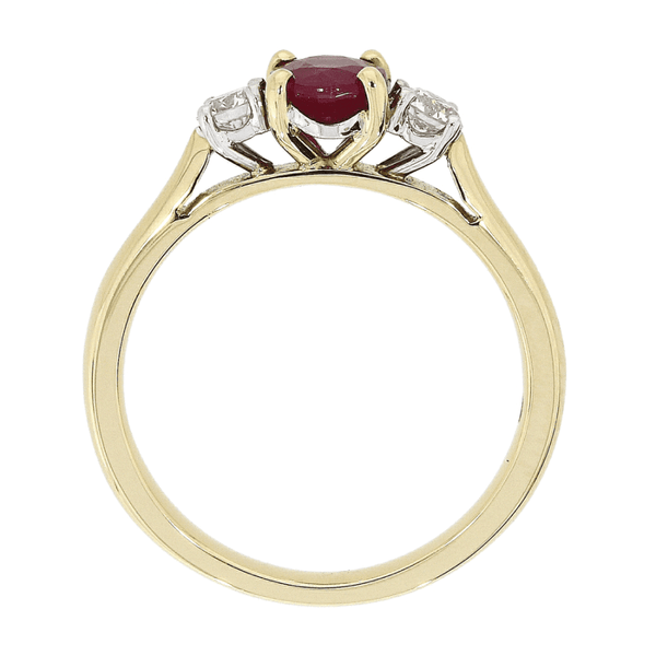 Francis & Gaye 18ct Yellow Gold Ruby Three Stone Ring