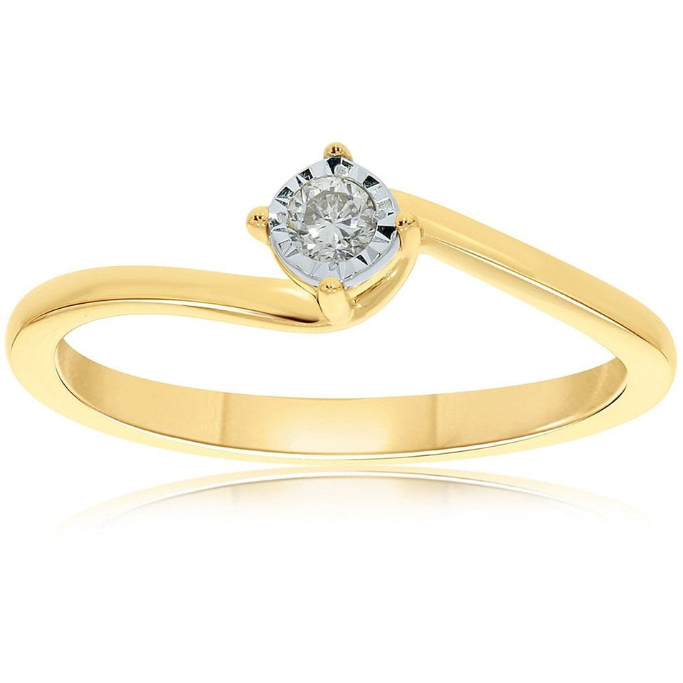 Francis & Gaye 9ct Gold 0.05ct Miracle Diamond Crossover Ring