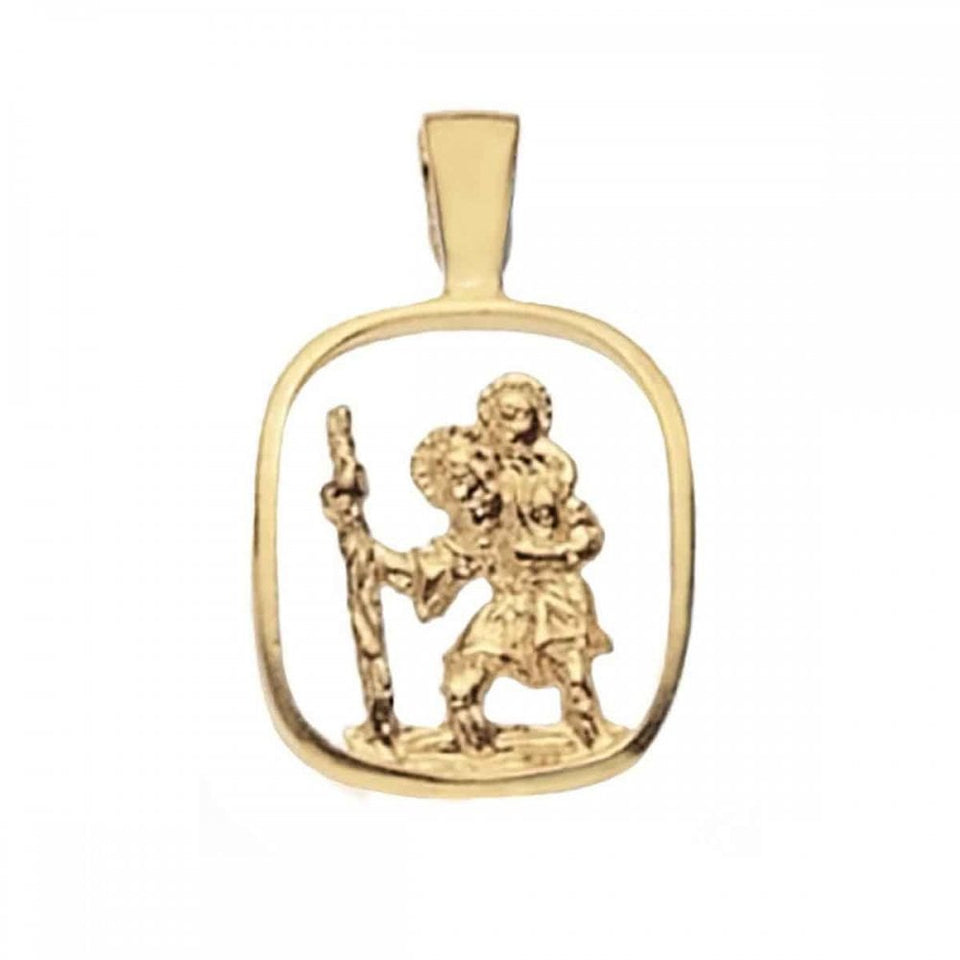 Francis & Gaye 9ct Gold (1.7cm) Cut Out St Christopher Pendant