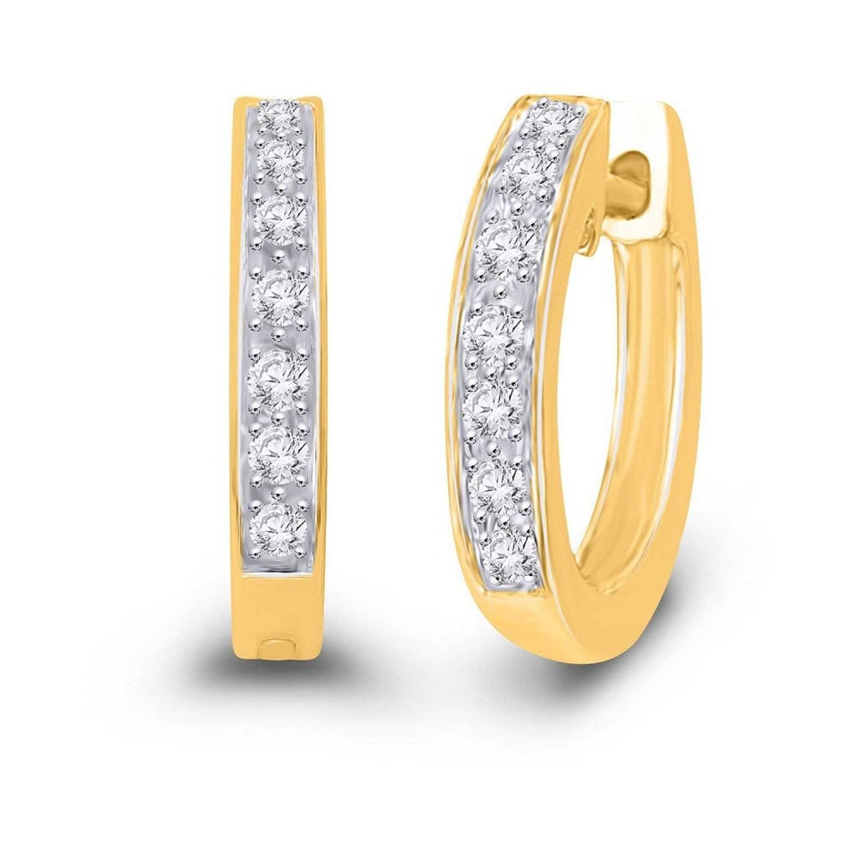 Francis & Gaye 9ct Gold Diamond Set Huggie Hoops
