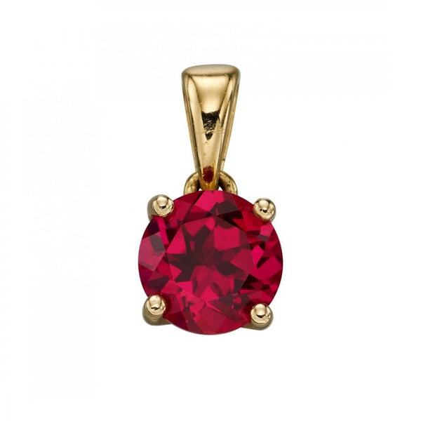 Francis & Gaye 9ct Gold July Birthstone Pendant - Created Ruby