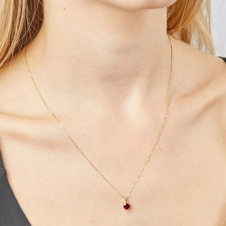 Francis & Gaye 9ct Gold July Birthstone Pendant - Created Ruby