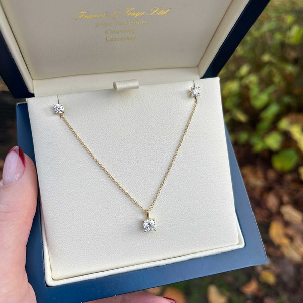 Francis & Gaye 9ct Gold Laboratory Created Diamond 0.50ct Earring & Pendant Set