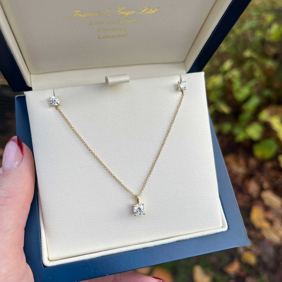 Francis & Gaye 9ct Gold Laboratory Created Diamond 0.50ct Earring & Pendant Set