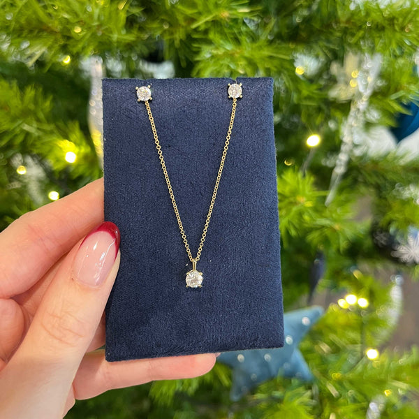 Francis & Gaye 9ct Gold Laboratory Created Diamond 0.50ct Earring & Pendant Set