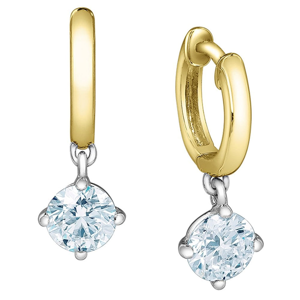 Francis & Gaye 9ct Gold Laboratory Created Diamond Drop Earrings