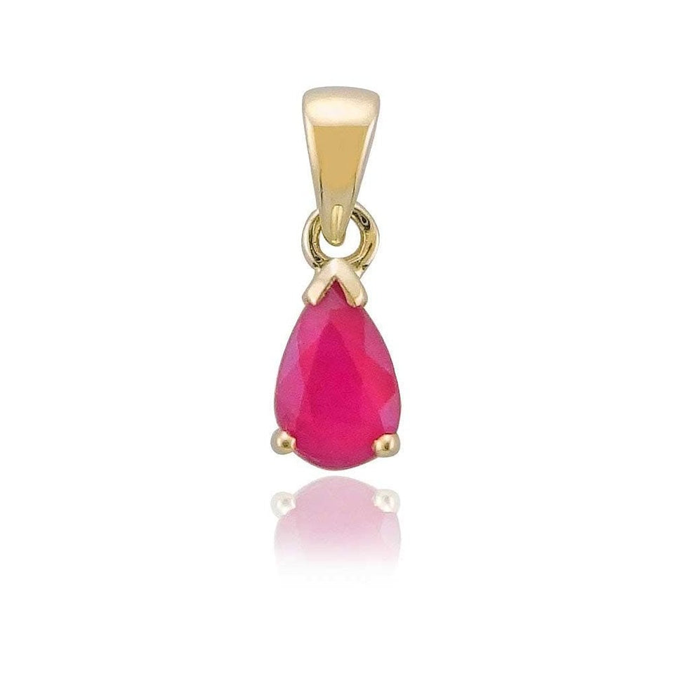 Francis & Gaye 9ct Gold Ruby Pear Shape Pendant