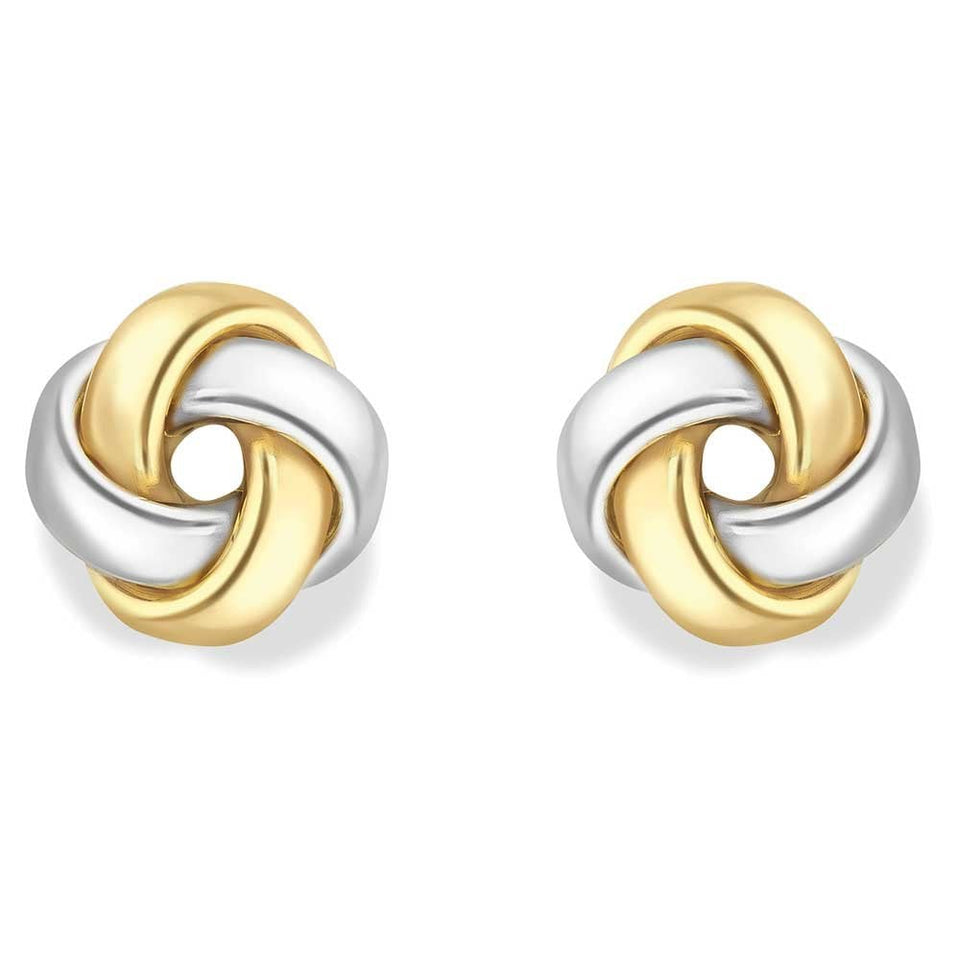 Francis & Gaye 9ct Gold Two Tone Knot Earrings