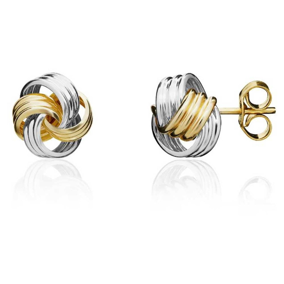 Francis & Gaye 9ct Gold Two Tone Loop Knot Earrings