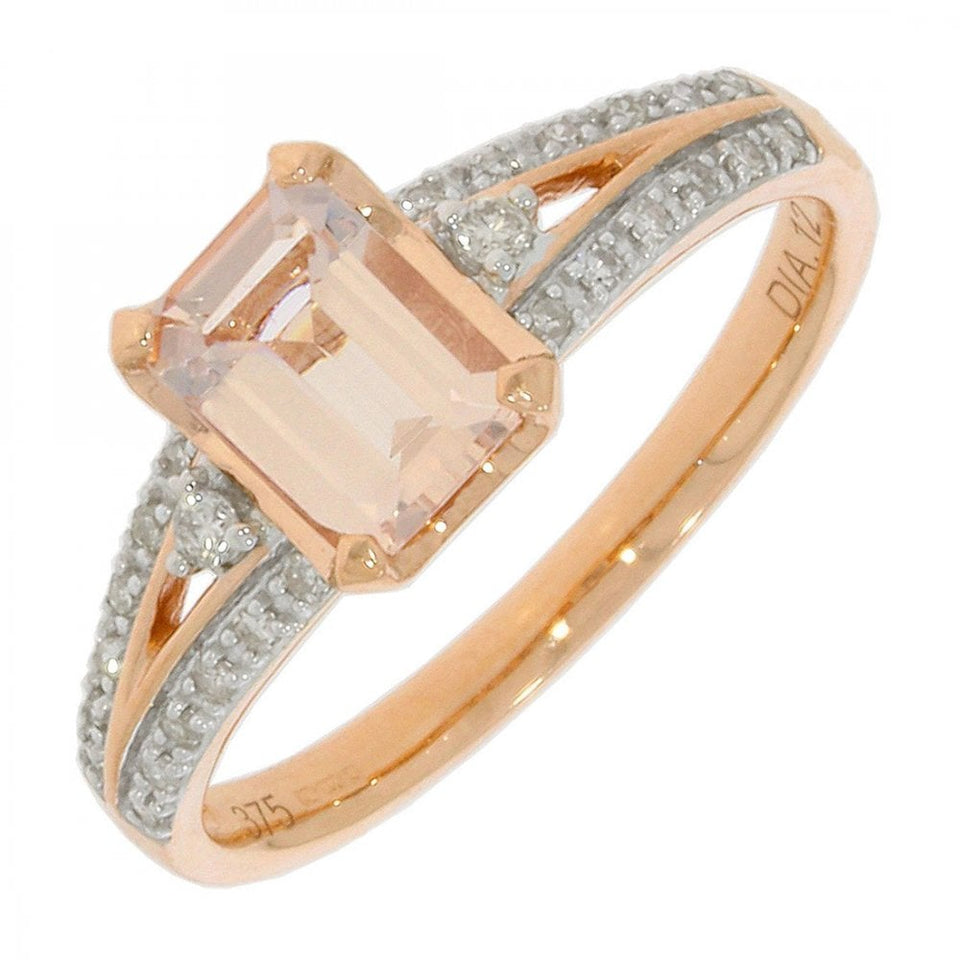Francis & Gaye 9ct Rose Diamond and Morganite Ring