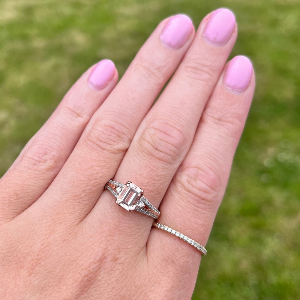 Francis & Gaye 9ct Rose Diamond and Morganite Ring