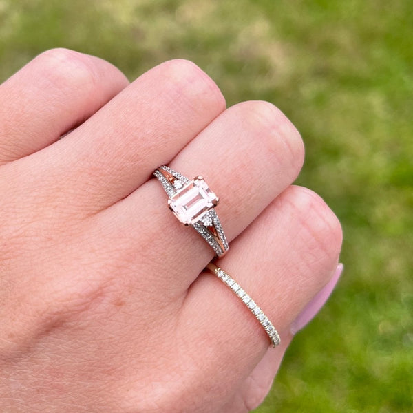 Francis & Gaye 9ct Rose Diamond and Morganite Ring